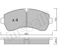 Plaquettes de frein 22-0673-0 METELLI pour MERCEDES-BENZ VW