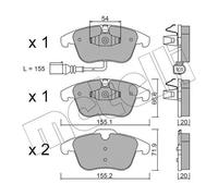 Plaquettes de frein 22-0675-1 METELLI pour SEAT VW AUDI