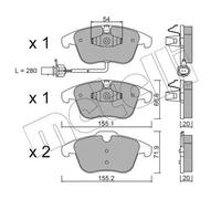 Plaquettes de frein 22-0675-2 METELLI pour AUDI A4 B8 Avant Q5 A4 B8 A5