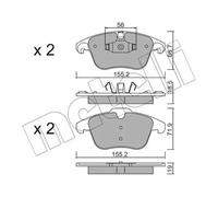 Plaquettes de frein 22-0675-3 METELLI pour PEUGEOT DS CITROËN OPEL