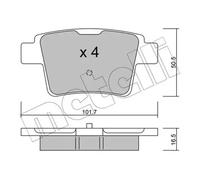 Plaquettes de frein 22-0677-0 METELLI pour FORD JAGUAR