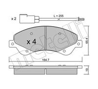 Plaquettes de frein 22-0679-0 METELLI pour FORD TRANSIT TOURNEO Autobus/Autocar