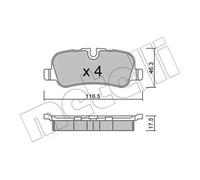 Kit De Plaquettes De Frein Frein À Disque Metelli 22-0694-0 pour Land Rover
