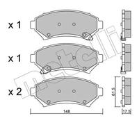 Plaquettes de frein 22-0696-0 METELLI pour CHEVROLET OPEL BUICK