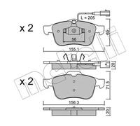 Plaquettes de frein 22-0703-0 METELLI pour ALFA ROMEO 159 159 Sportwagon BRERA