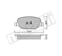 METELLI Garnitures de Freins Arrière pour Alfa Romeo 159 Sw Spider Lancia Delta
