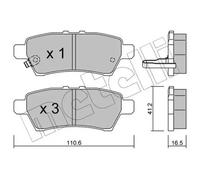 Plaquettes de frein 22-0744-0 METELLI pour NISSAN PATHFINDER III