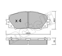 Plaquettes de frein 22-0745-0 METELLI pour TOYOTA DAIHATSU
