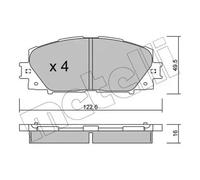 Kit De Plaquettes De Frein Frein À Disque Metelli 22-0745-1 pour Toyota Lexus