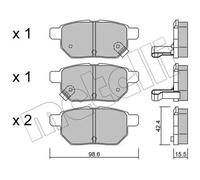 Plaquettes de frein 22-0746-0 METELLI pour DR TOYOTA ASTON MARTIN SUBARU