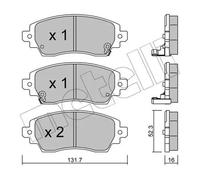 Plaquettes de frein 22-0750-0 METELLI pour TOYOTA COROLLA Compact COROLLA
