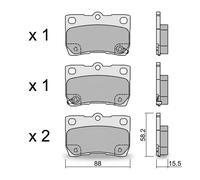 Plaquettes de frein 22-0761-0 METELLI pour LEXUS IS II GS IS C