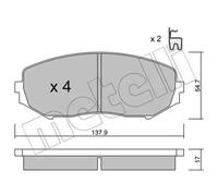 Plaquettes de frein 22-0766-0 METELLI pour SUZUKI GRAND VITARA II