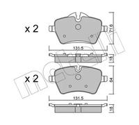 Plaquettes de frein 22-0768-0 METELLI pour MINI MINI Décapotable MINI COUNTRYMAN