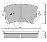 Plaquettes de frein 22-0776-0 METELLI pour AUDI A5 Q5 A5 Sportback A4 Allroad B8