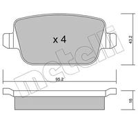 Metelli – Kit de plaquettes de frein 22-0780-0 – ECE R90, sans cuivre