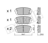 Plaquettes de frein 22-0784-0 METELLI pour KIA CARENS III Monospace