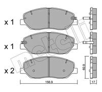 Plaquettes de frein 22-0787-0 METELLI pour HYUNDAI SSANGYONG KIA