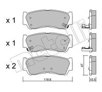 Plaquettes de frein 22-0788-0 METELLI pour HYUNDAI SANTA FÉ II