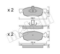 Plaquettes de frein 22-0802-0 METELLI pour DACIA LOGAN MCV