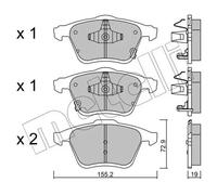 Plaquettes de frein 22-0805-0 METELLI pour MAZDA 6 A trois volumes
