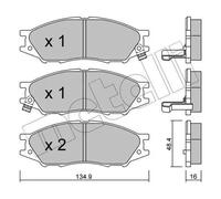 Plaquettes de frein 22-0810-0 METELLI pour NISSAN ALMERA II Hatchback ALMERA II