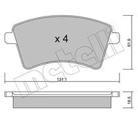 Plaquettes de frein 22-0812-0 METELLI pour MERCEDES-BENZ RENAULT