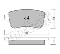 Kit de plaquettes de frein, frein à disque METELLI 22-0818-0