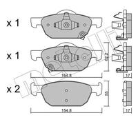 Plaquettes de frein 22-0866-0 METELLI pour HONDA ACCORD VIII ACCORD VIII Break