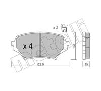 Plaquettes de frein 22-0870-0 METELLI pour MAZDA MX-5 III