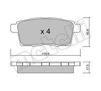 Plaquettes de frein 22-0873-0 METELLI pour MAZDA CX-9 CX-7