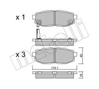 Plaquettes de frein 22-0875-0 METELLI pour SUBARU TOYOTA