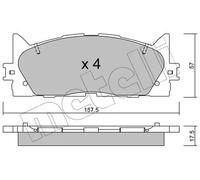 Plaquettes de frein 22-0882-0 METELLI pour TOYOTA LEXUS
