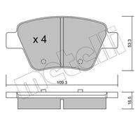 Kit de plaquettes de frein, frein à disque METELLI 22-0889-0