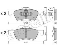 Plaquettes de frein 22-0906-0 METELLI pour MAZDA FORD