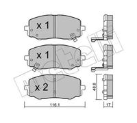 Plaquettes de frein 22-0912-0 METELLI pour HYUNDAI i20 I
