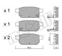 Plaquettes de frein 22-0915-0 METELLI pour SUZUKI SWIFT IV SX4 S-CROSS VITARA