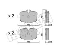 Plaquettes de frein 22-0921-0 METELLI pour BMW 5 5 Touring 6 Décapotable 6 Coupé