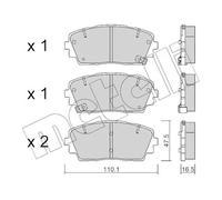 Plaquettes de frein 22-0941-0 METELLI pour KIA PICANTO II