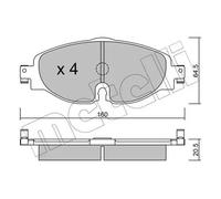 Plaquettes de frein 22-0950-0 METELLI pour SEAT VW AUDI SKODA CUPRA FORD