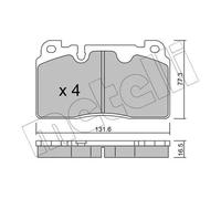 Plaquettes de frein 22-0979-0 METELLI pour AUDI PORSCHE