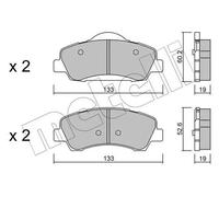 Kit De Plaquettes De Frein Frein À Disque Metelli 22-0982-0 pour Citroën Peugeot