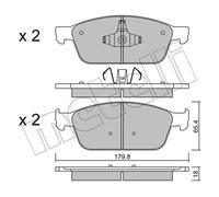 Kit De Plaquettes De Frein Frein À Disque Metelli 22-0989-0 pour Ford