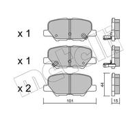 Plaquettes de frein 22-0995-0 METELLI pour MITSUBISHI PEUGEOT CITROËN MAZDA