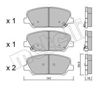 Plaquettes de frein 22-0997-0 METELLI pour HYUNDAI KIA
