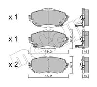 Plaquettes de frein 22-0998-0 METELLI pour TOYOTA AURIS AURIS Break
