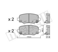 Kit De Plaquettes De Frein Frein À Disque Metelli 22-1002-0 pour Jeep