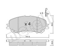 Plaquettes de frein 22-1010-0 METELLI pour NISSAN RENAULT