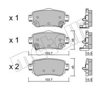 Kit De Plaquettes De Frein Frein À Disque Metelli 22-1011-0 pour Nissan Renault