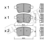 Kit De Plaquettes De Frein Frein À Disque Metelli 22-1012-0 pour Fiat Opel